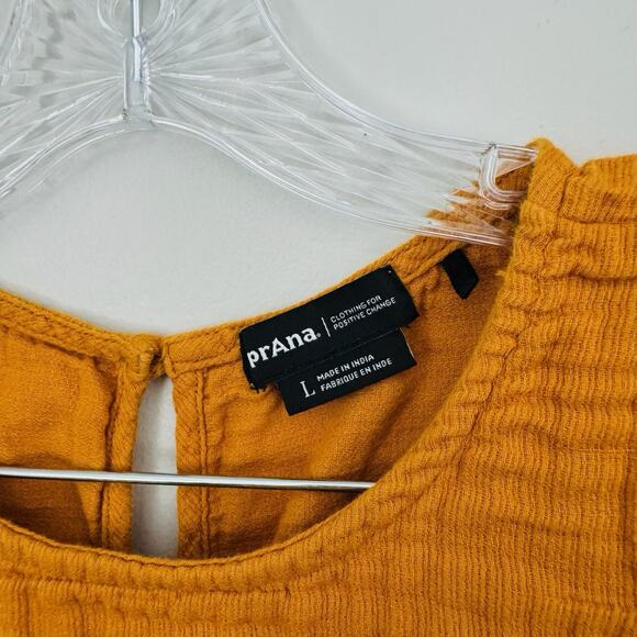 PrAna Orange Halter Neck Sleeveless Blouse Women’s Size L - Picture 4 of 7